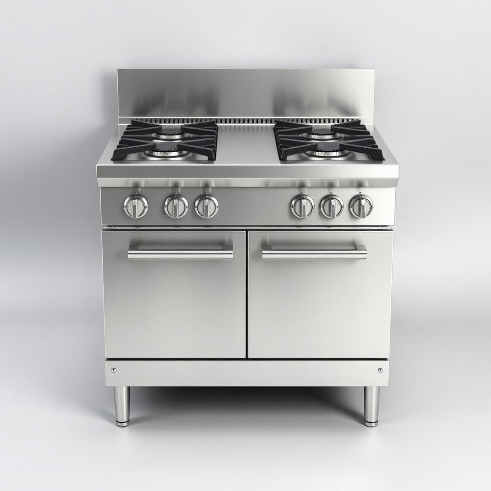 Commercial 4 Burner Cooking Range by Anuj Industries